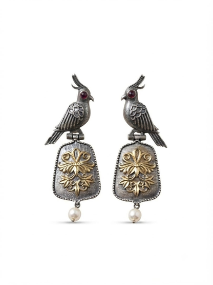 Traditional bird drop pearl earrings