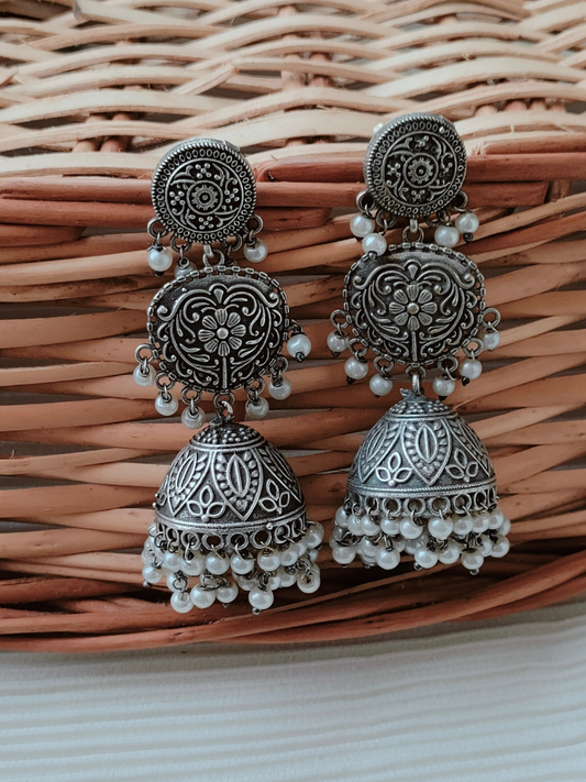 Oxidised Jhumka - Buy Latest Oxidised Jhumka Earrings Online for