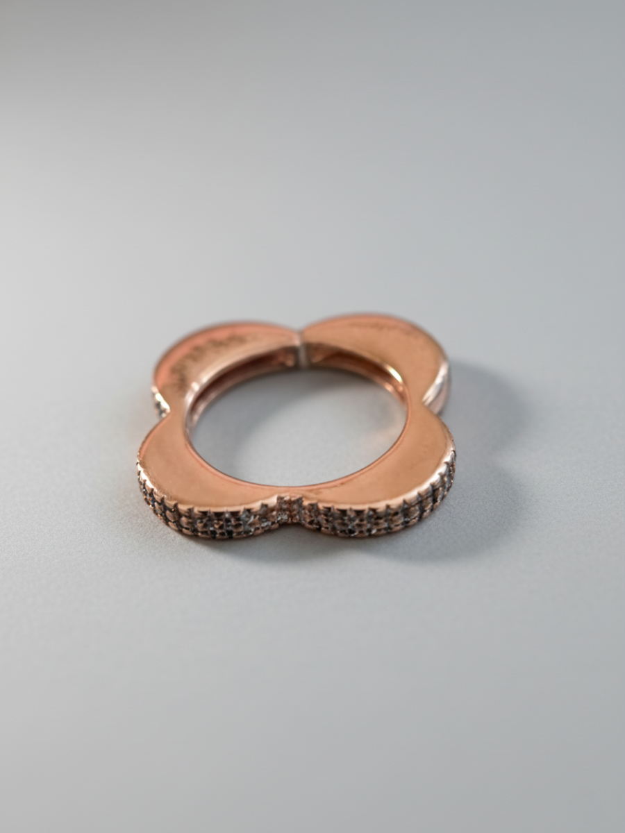 Buy Flower Shaped Rose Gold Adjustable Diamond Ring Online - TheJewelbox