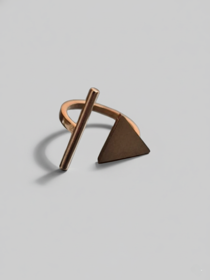 Buy Geometric Arc and Angle Rose Gold Minimal Ring Online - TheJewelbox