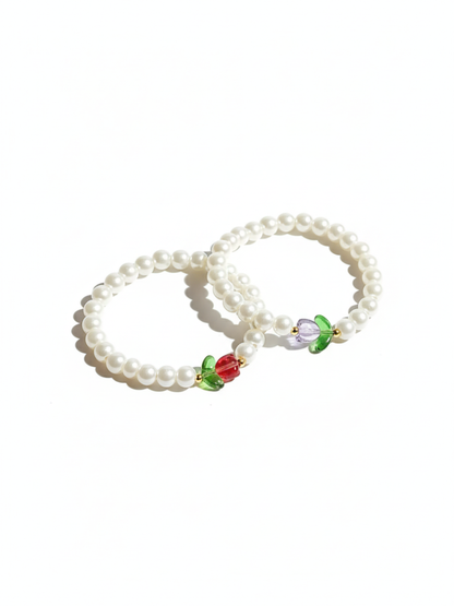 Tulip Charm Girls Pearl Beaded Friendship Bracelets - TheJewelbox