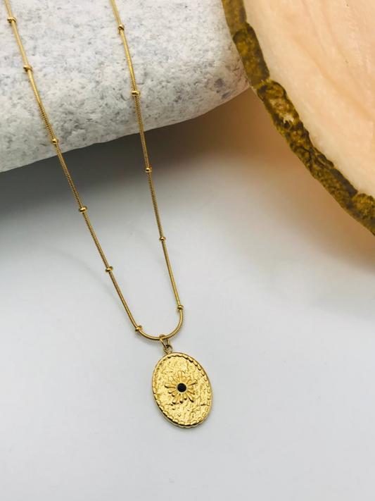 Buy Gold Plated Oval Diamond Pendant Dainty Necklace - TheJewelbox