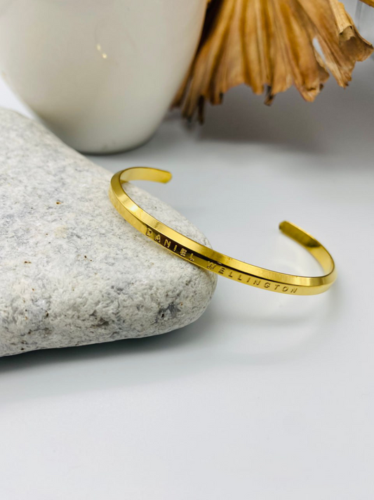 Buy Gold Plated Slim Cuff Style Minimal Bracelet - TheJewelbox
