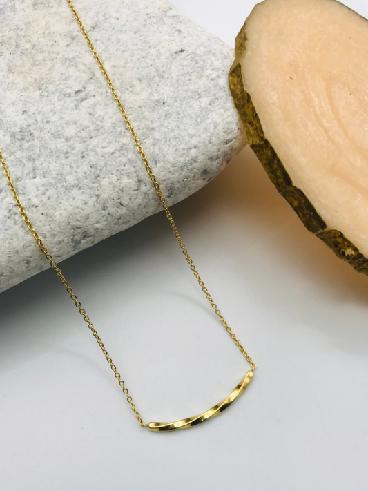 Buy Gold Plated Twisted Arc Pendant Chain Necklace - TheJewelbox