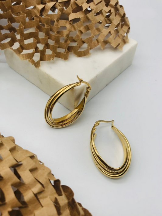 Buy  Gold Plated U Shaped Twisted Hoop Earrings - TheJewelbox