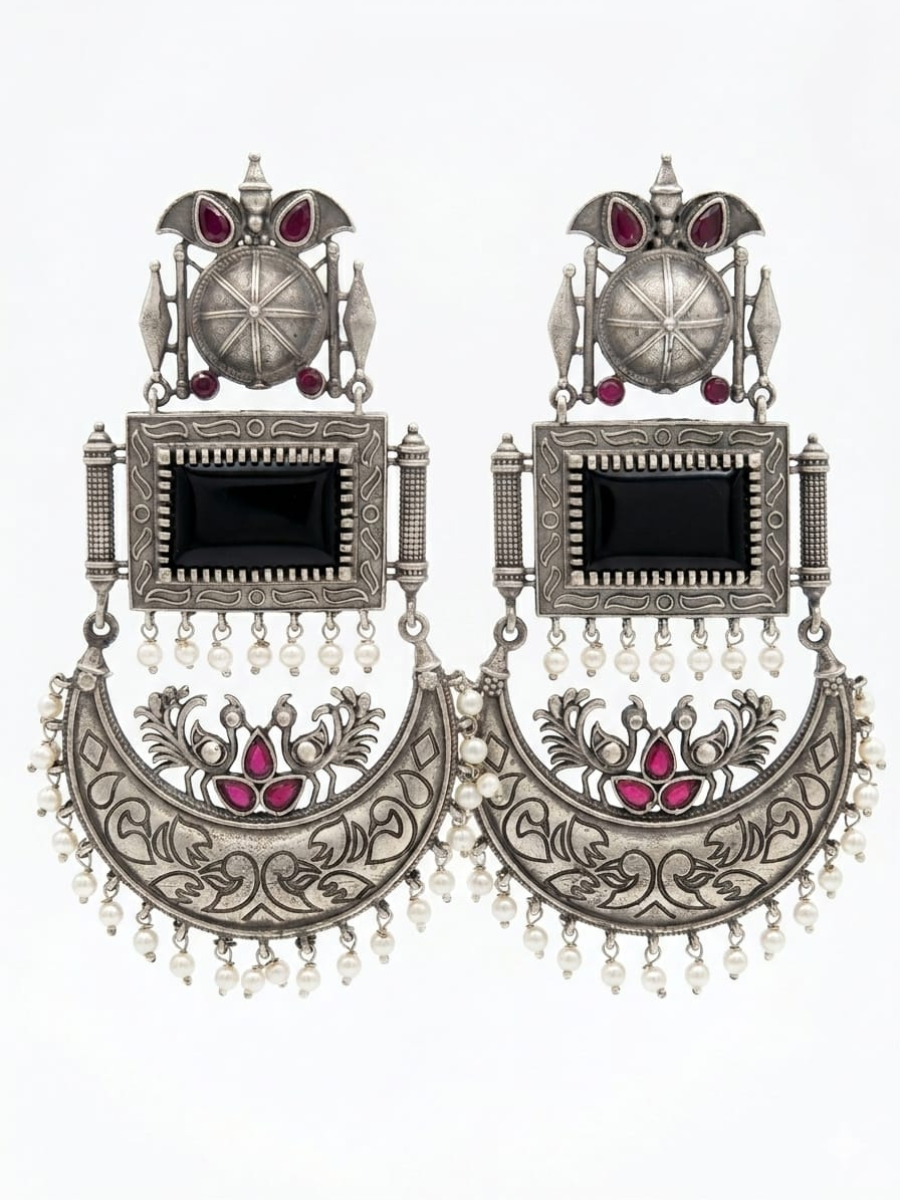 Heavy designer oxidised festive jewelry