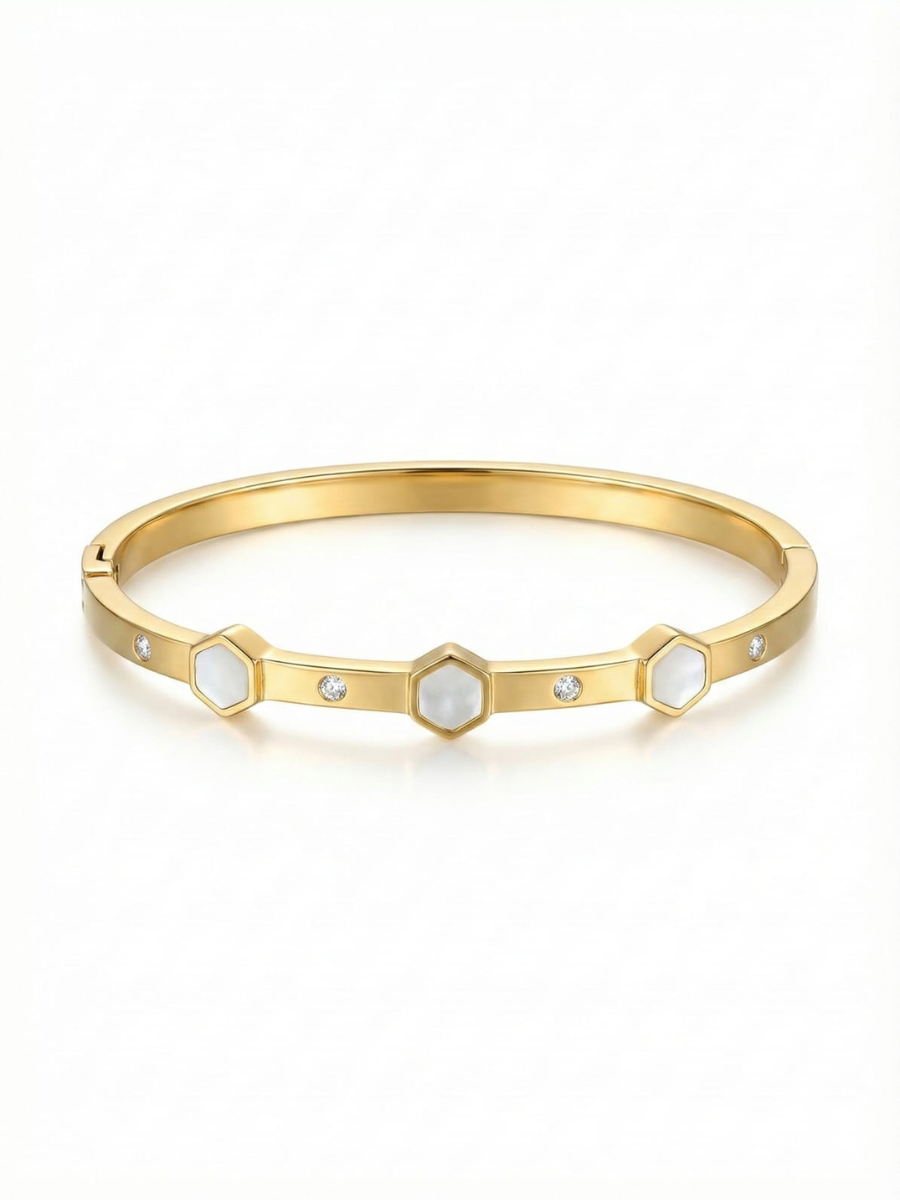 Stackable gold bangle daily wear