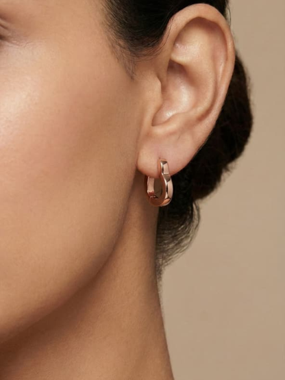 Minimalist heart hoop earrings women