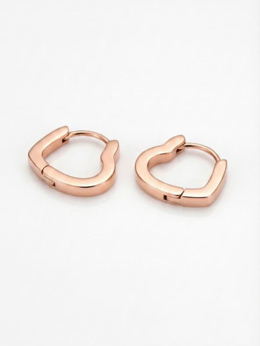 Small rose gold plain hoops