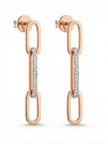 Geometric paperclip style dangle earrings