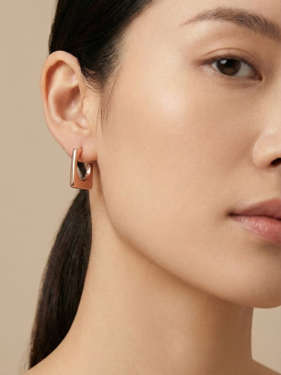 Modern geometric stud earrings women