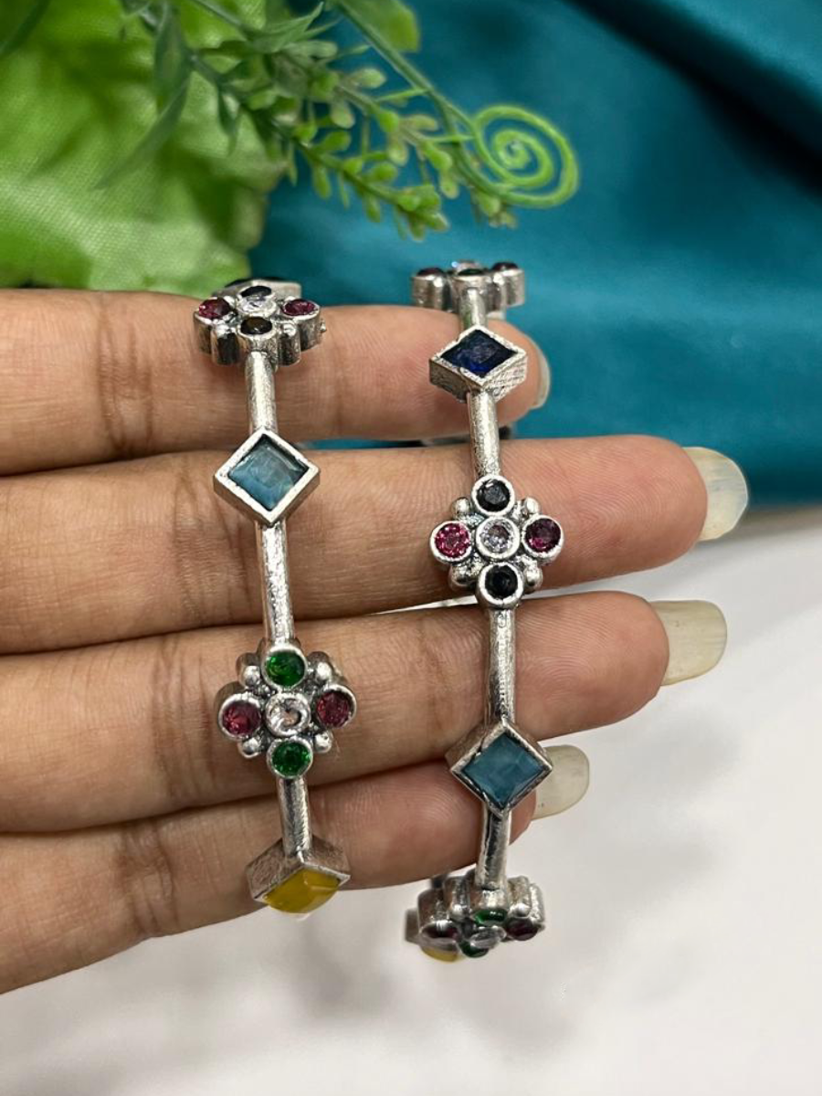 Buy CHUIMUI Silver-Plated Mirror studded Contemporary Handcrafted Oxidized  Jhumkas Earrings Online at Best Prices in India - JioMart.