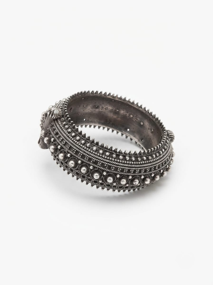 Oxidised German silver statement cuff bracelet