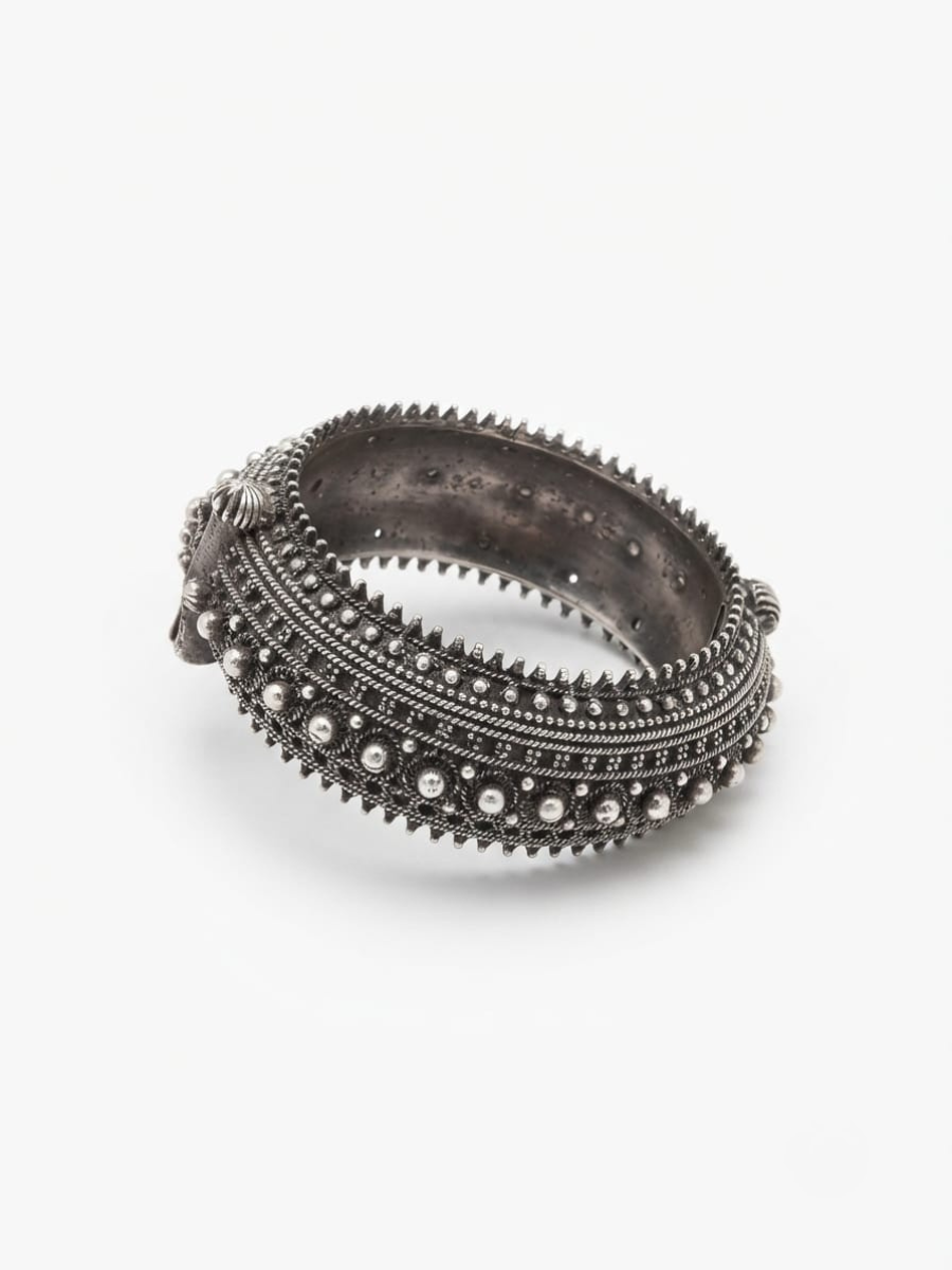 Oxidised German silver statement cuff bracelet