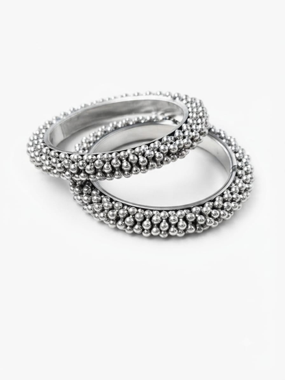Handcrafted traditional silver finish bangles