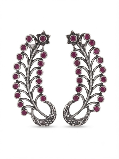Ethnic ruby stone ear cuff