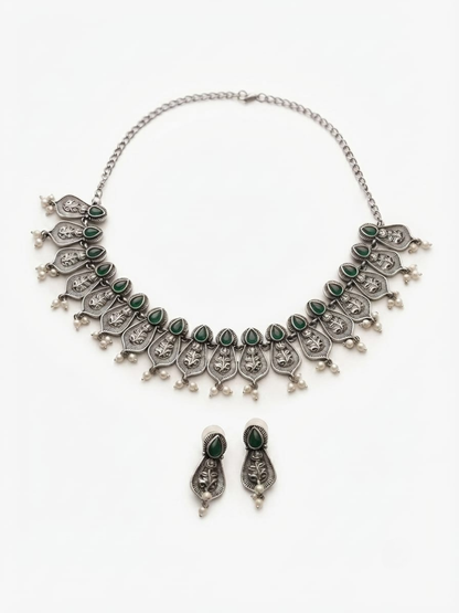 German silver ethnic choker jewelry