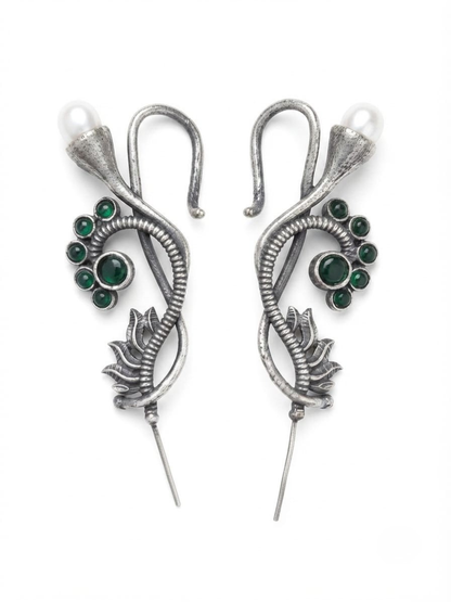 Traditional silver needle ear cuffs