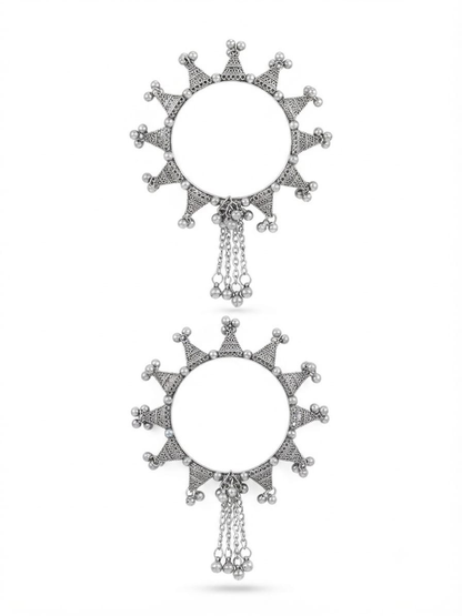 Traditional ghungroo silver statement bracelet