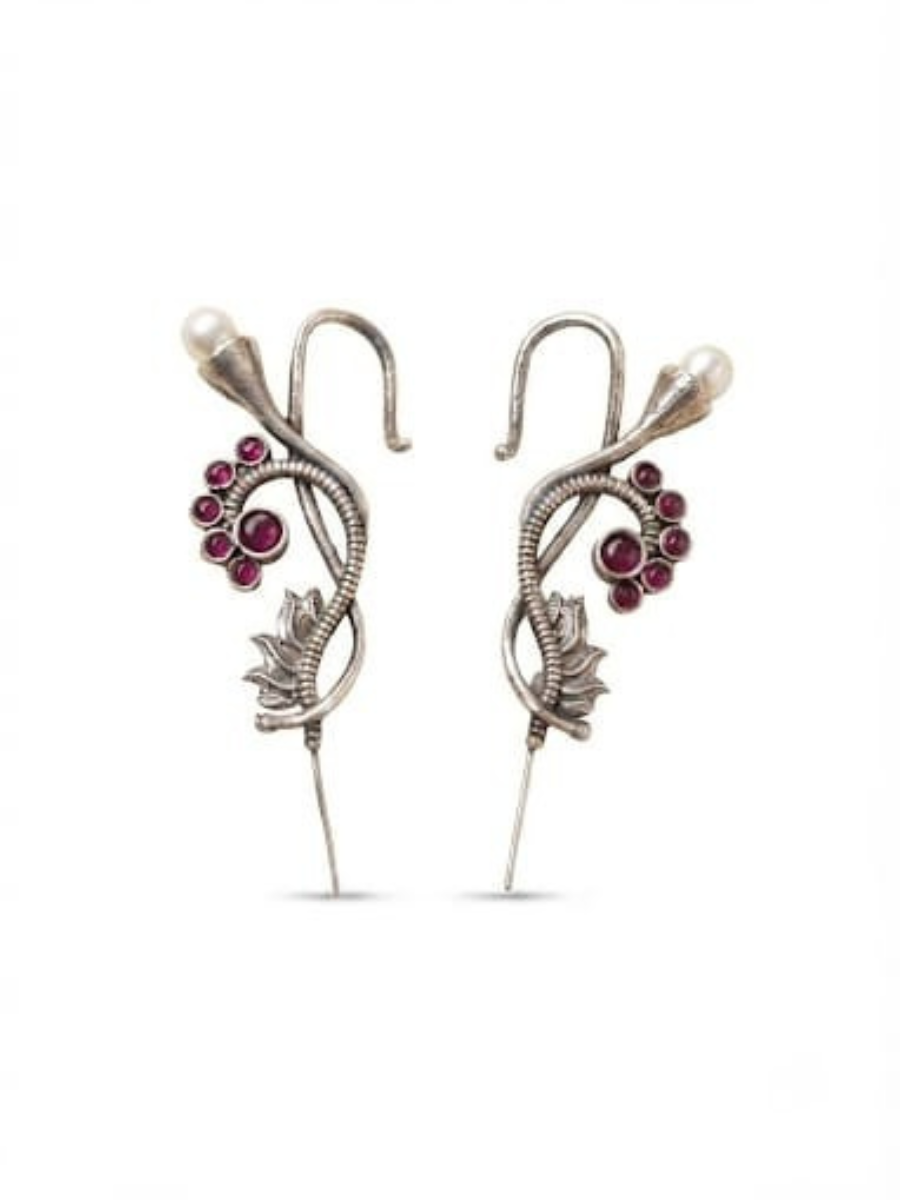 Traditional silver needle earrings online
