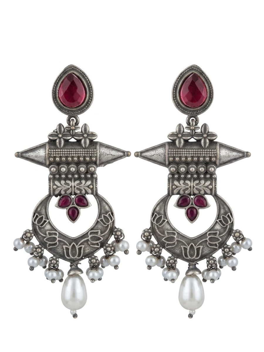 Designer silver-plated festive wear jewelry