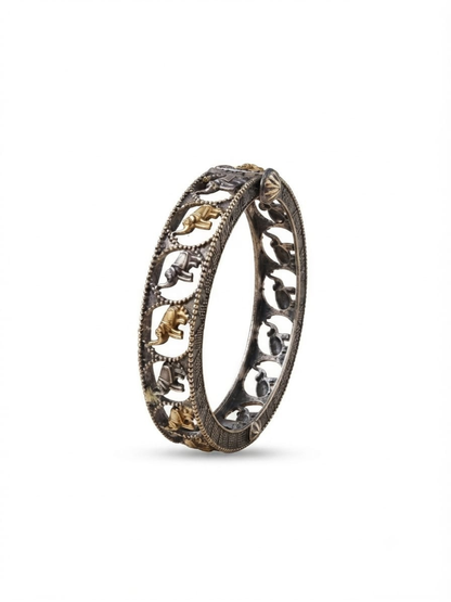 Traditional Indian elephant design metal kada
