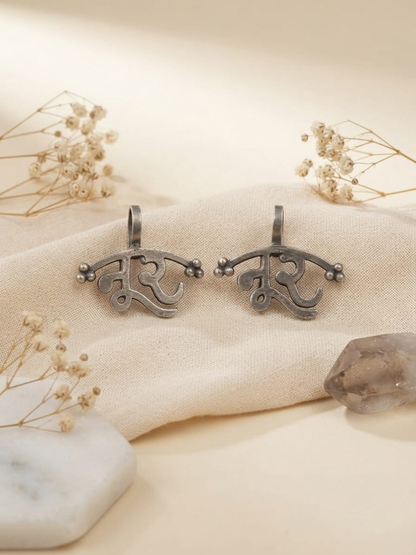 Oxidized silver Noor script bugadi