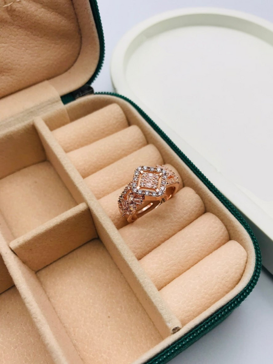 Buy Queen Style Rose Gold Plated Diamond Ring - TheJewelbox