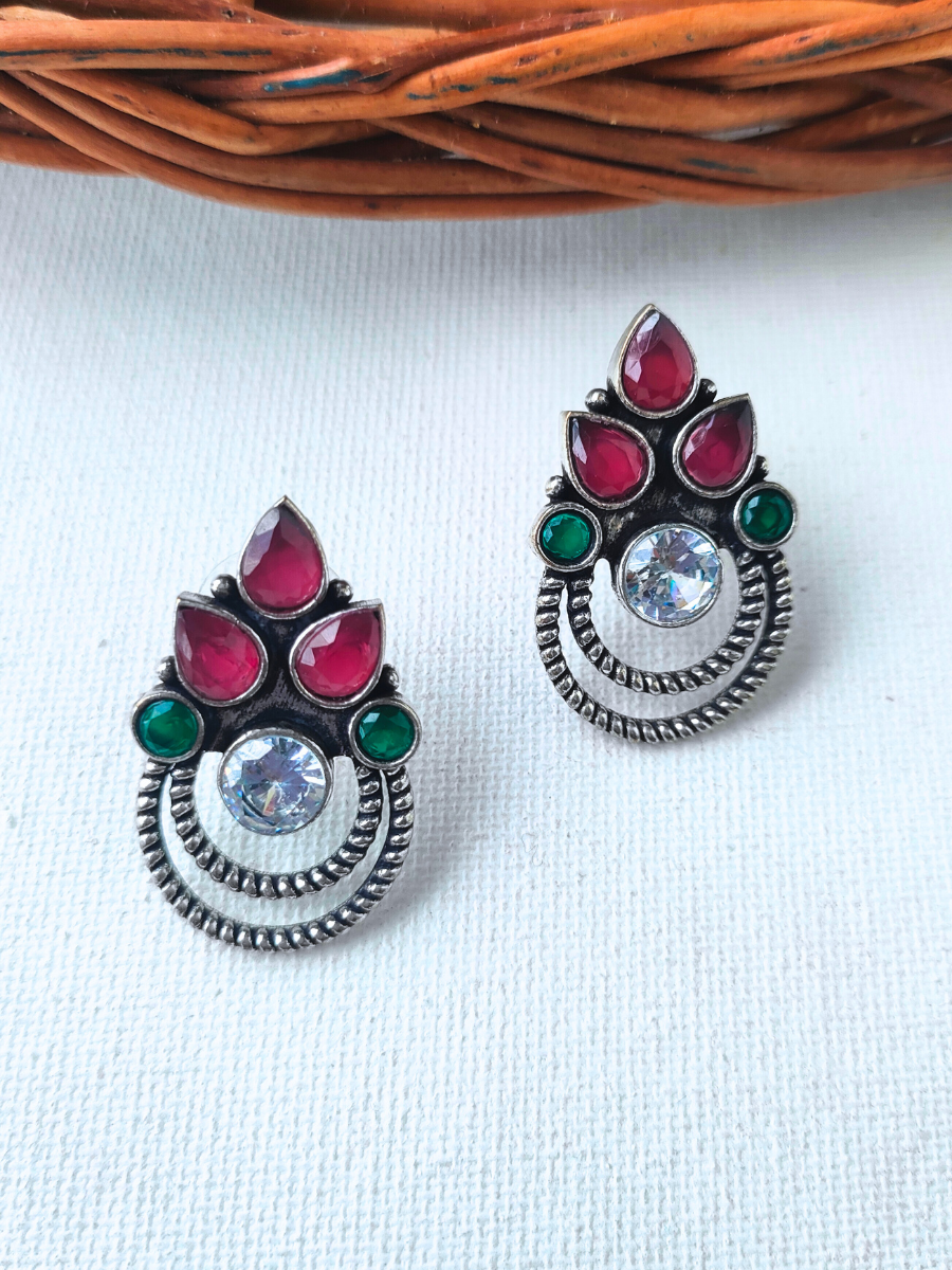Vintage stylish design customized hanging drops 925 sterling silver stud  earring with red coral stone best bride jewelry s1003  TRIBAL ORNAMENTS