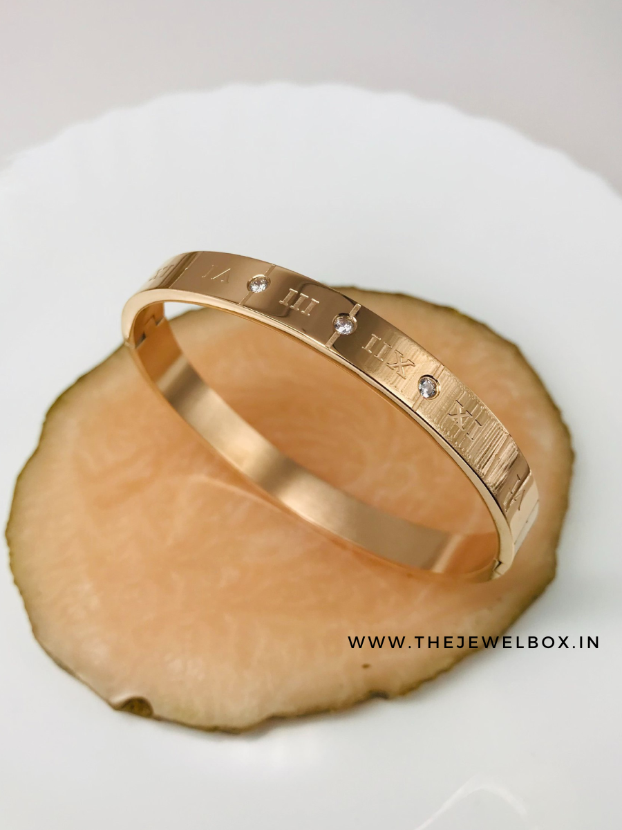 Buy Roman Letter Diamond Studded Rose Gold Bracelet - TheJewelbox
