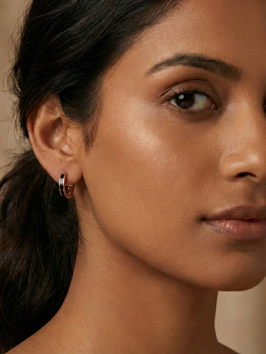 Small minimalist huggie hoops women