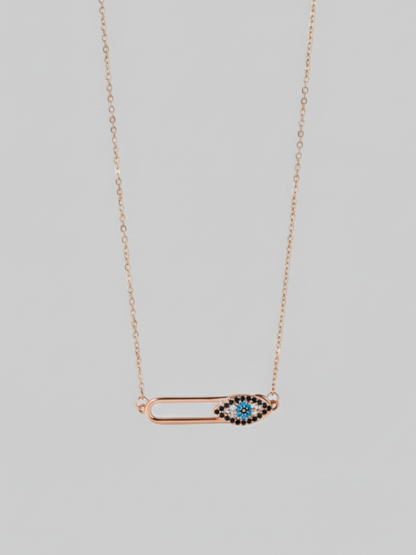 Buy Rose Gold Evil Eye Minimal Diamond Pendant Necklace Online in India - TheJewelbox