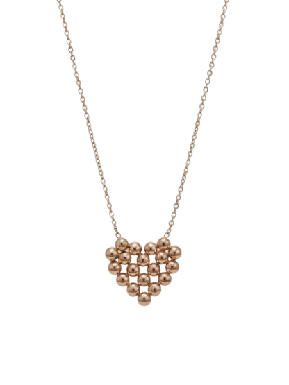 Rose Gold Heart Shaped Pendant Chain Necklace
