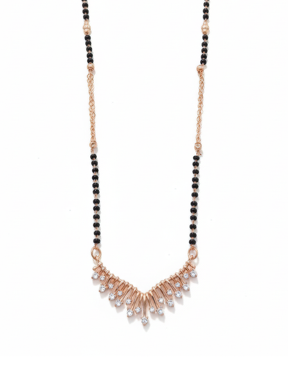 Rose Gold Plated Imitation Diamond Mangalsutra