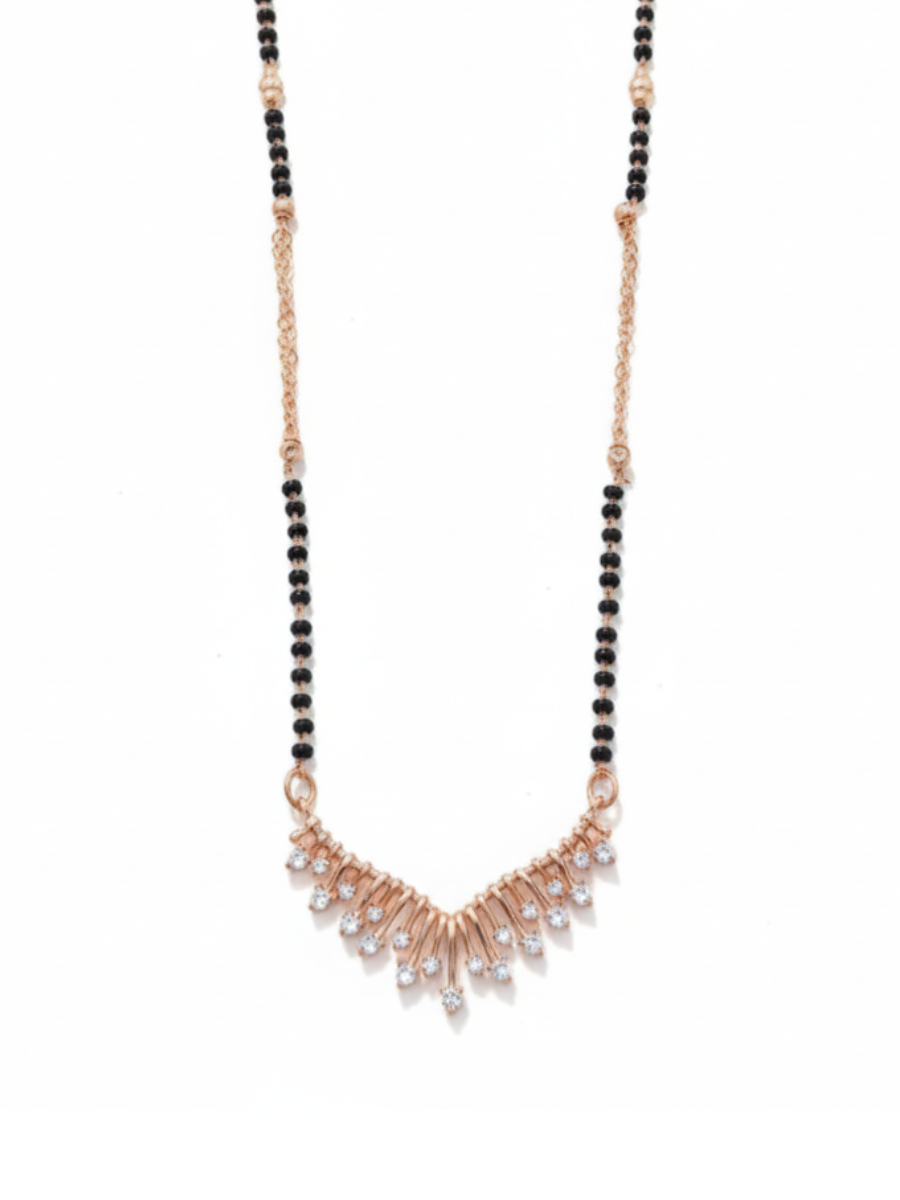 Rose Gold Plated Imitation Diamond Mangalsutra