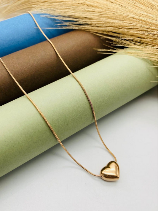 Buy Rose Gold Plated Heart Pendant Minimal Chain Necklace - TheJewelbox