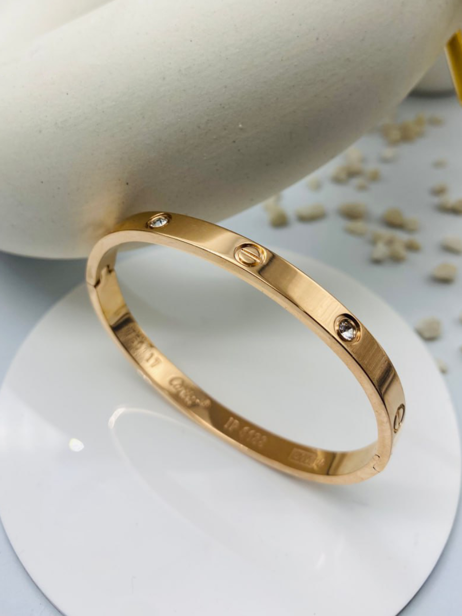 Gold Plated CZ Stone Heart Love Bracelet Buy Online| Kollam Supreme