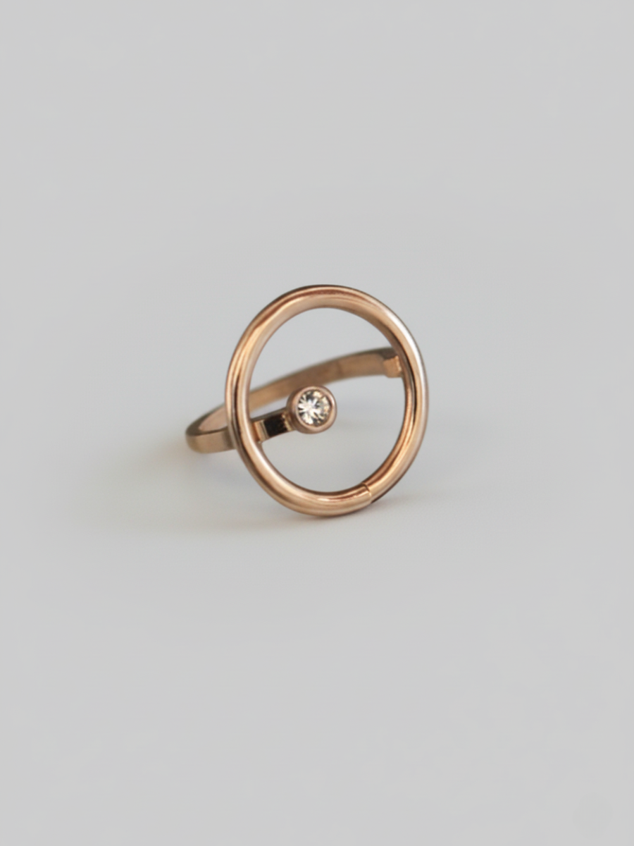 Buy Round Diamond Rose Gold Minimal Ring Online - TheJewelbox