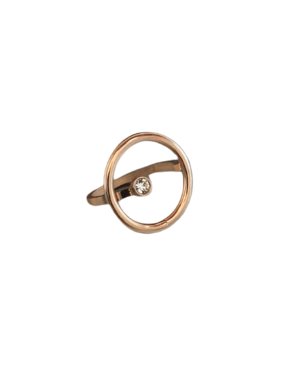 Round Diamond Rose Gold Minimal Ring