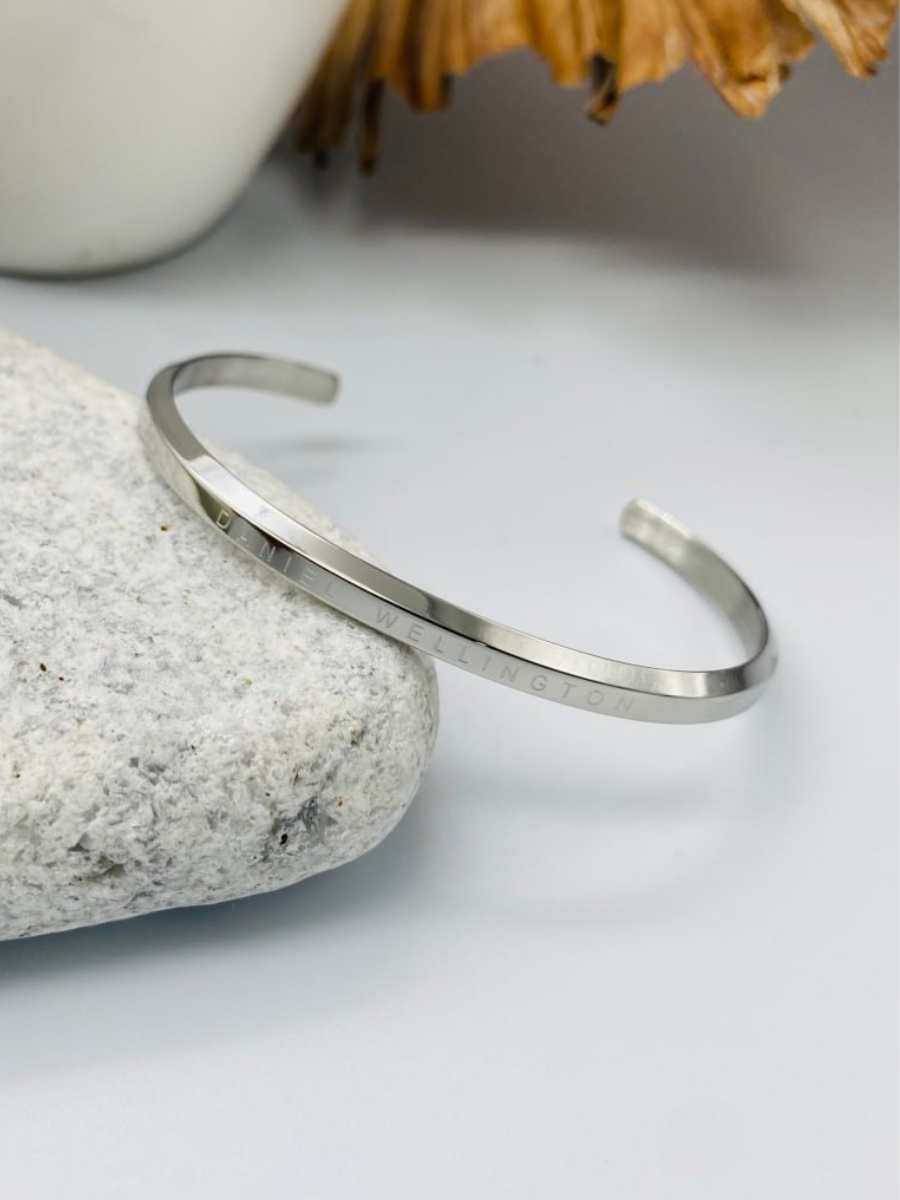Silver Plated Slim Cuff Style Minimal Bracelet