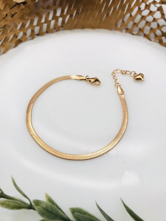 Buy Simple Snake Chain Rose Gold Plated Loose Bracelet - TheJewelbox