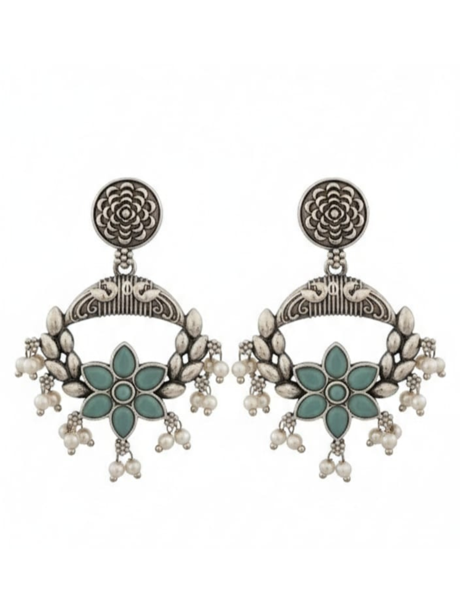 Ethnic silver plated festive jewelry