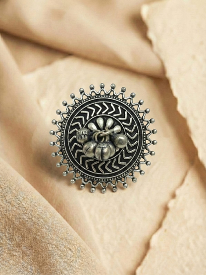 Buy Small Gungroo Style Oxidised Silver Finger Ring Online in India - TheJewelbox