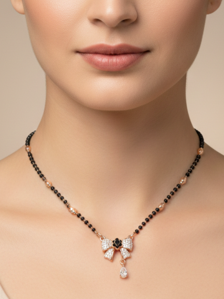 Zircon studded modern necklace jewelry