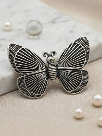 Stylish Butterfly Adjustable Oxidised Ring