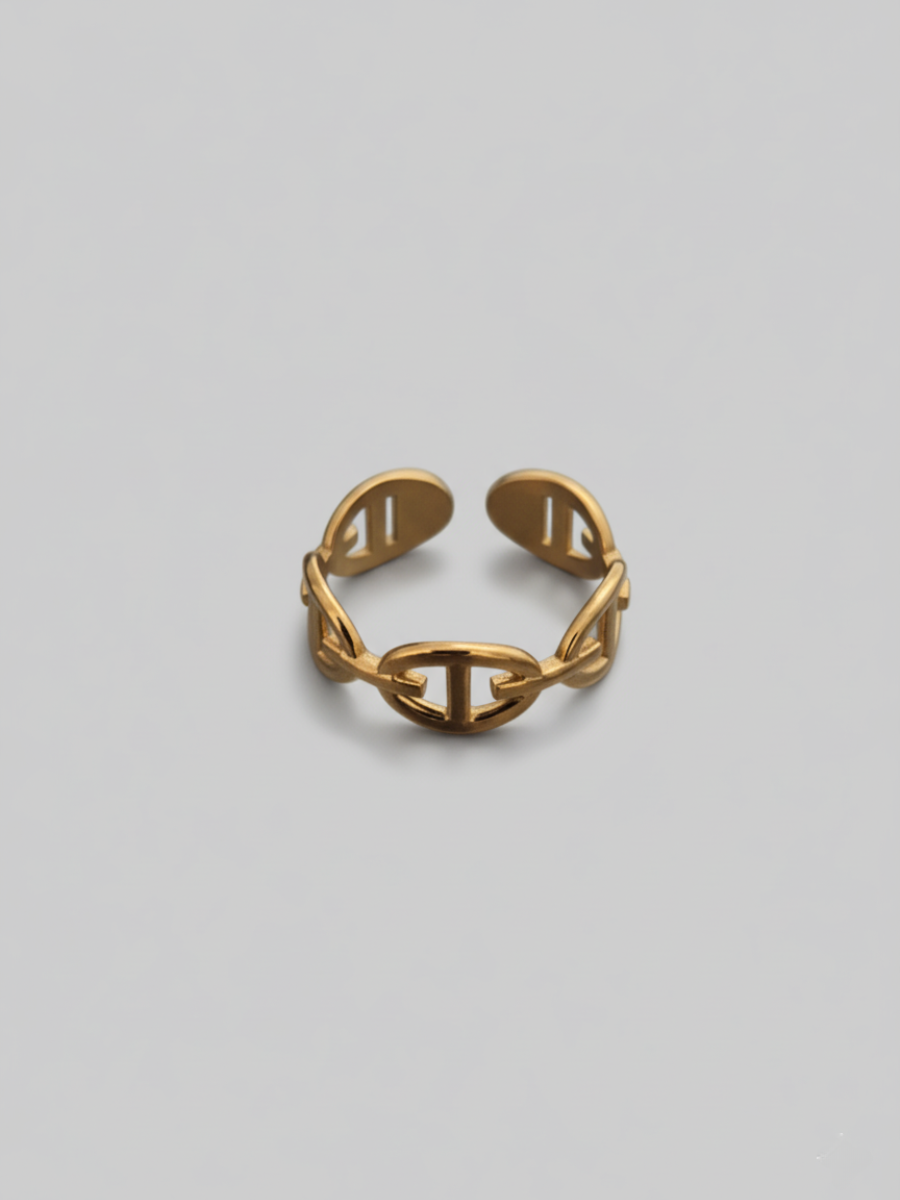 Stylish Chain Linked Adjustable Rose Gold Ring