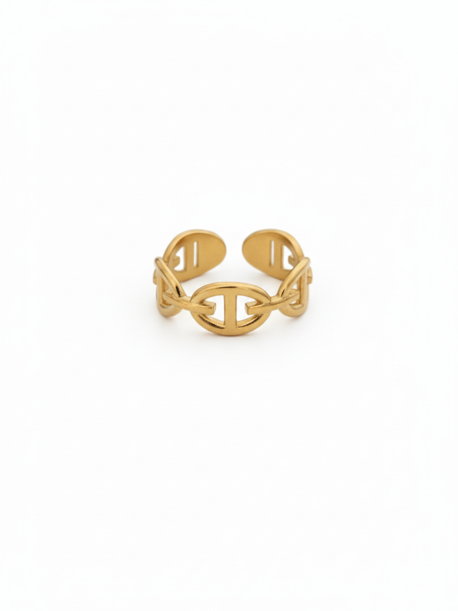 Adjustable Chain Linked Rose Gold Plated Finger Ring