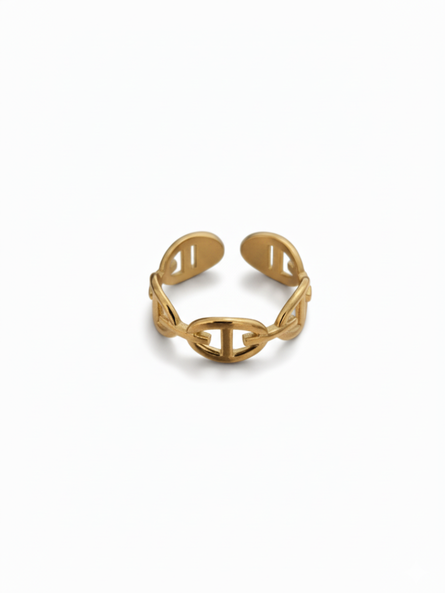 Buy Adjustable Chain Linked Rose Gold Plated Finger Ring Online - TheJewelbox