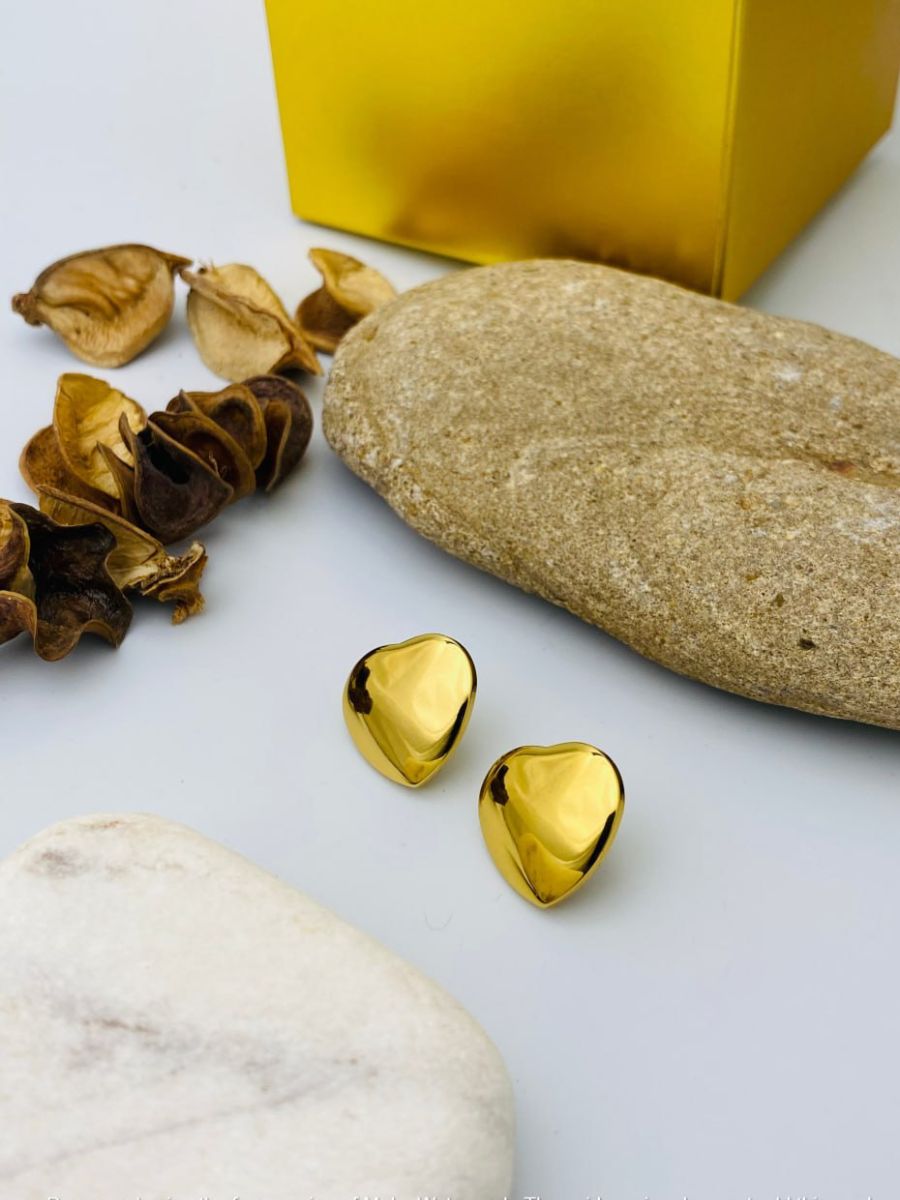 Buy Stylish Gold Plated Heart Shaped Stud Earrings Online - TheJewelbox