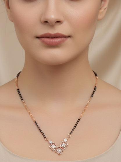 Minimalist American diamond mangalsutra design